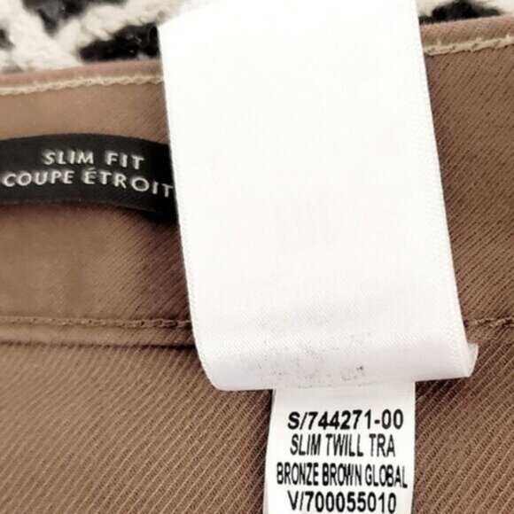 Banana Republic Traveler Slim Fit Twill Cotton Pants In Bronze Brown - Picture 10 of 14